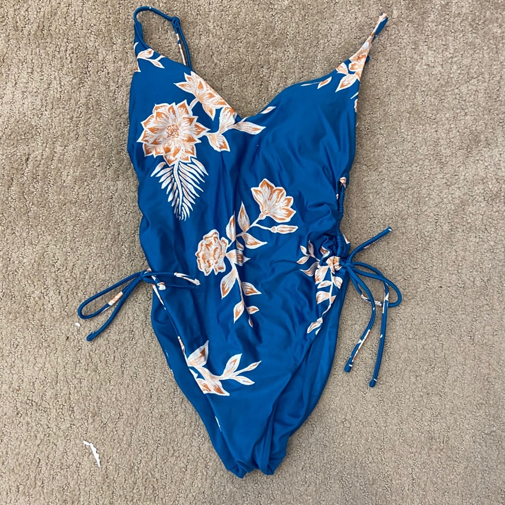 Roxy Blue Floral One Piece Swimsuit